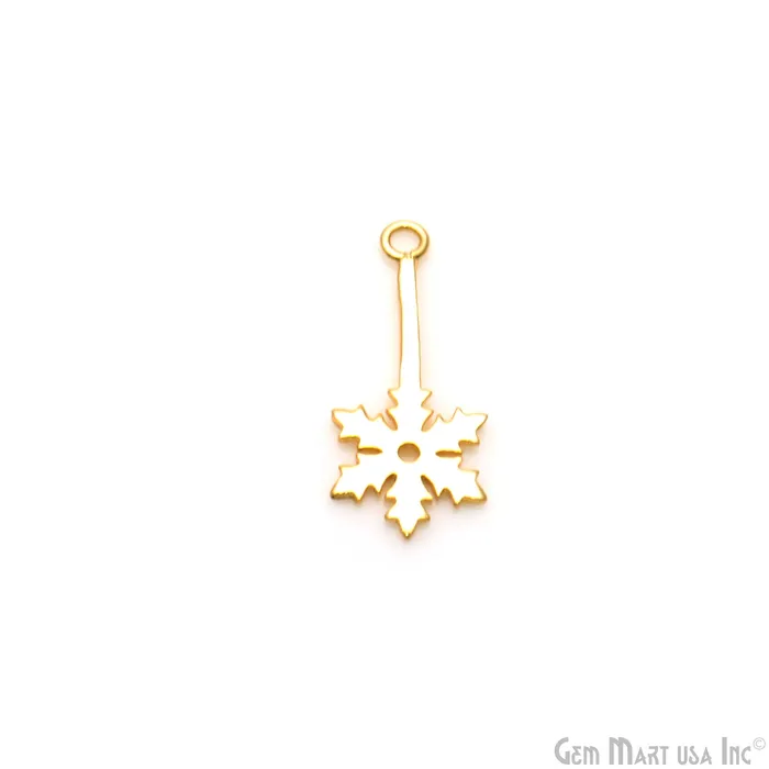 GemMartUSA Charm Necklaces Snowflake Shape 27x12mm Gold Plated Textured Charm Minimalist Finding GemMartUSA Charm Necklaces Snowflake Shape 27x12mm Gold Plated Textured Charm Minimalist Finding