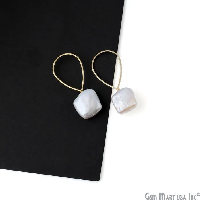 GemMartUSA DIY Freshwater Baroque Pearl Charm Gold Pear Loop 40x16mm 1pair Charm Necklaces GemMartUSA DIY Freshwater Baroque Pearl Charm Gold Pear Loop 40x16mm 1pair Charm Necklaces