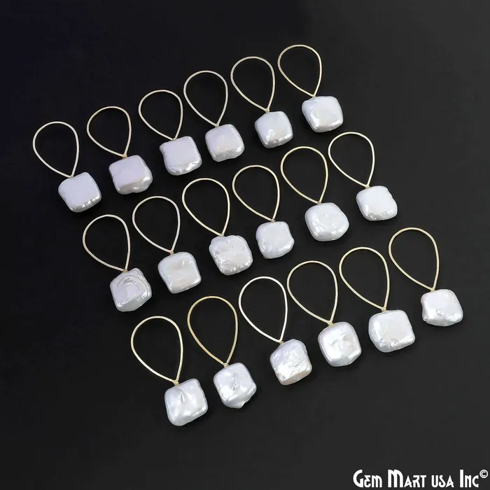 GemMartUSA DIY Freshwater Baroque Pearl Charm Gold Pear Loop 40x16mm 1pair Charm Necklaces GemMartUSA DIY Freshwater Baroque Pearl Charm Gold Pear Loop 40x16mm 1pair Charm Necklaces