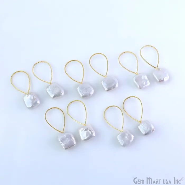 GemMartUSA DIY Freshwater Baroque Pearl Charm Gold Pear Loop 40x16mm 1pair Charm Necklaces GemMartUSA DIY Freshwater Baroque Pearl Charm Gold Pear Loop 40x16mm 1pair Charm Necklaces