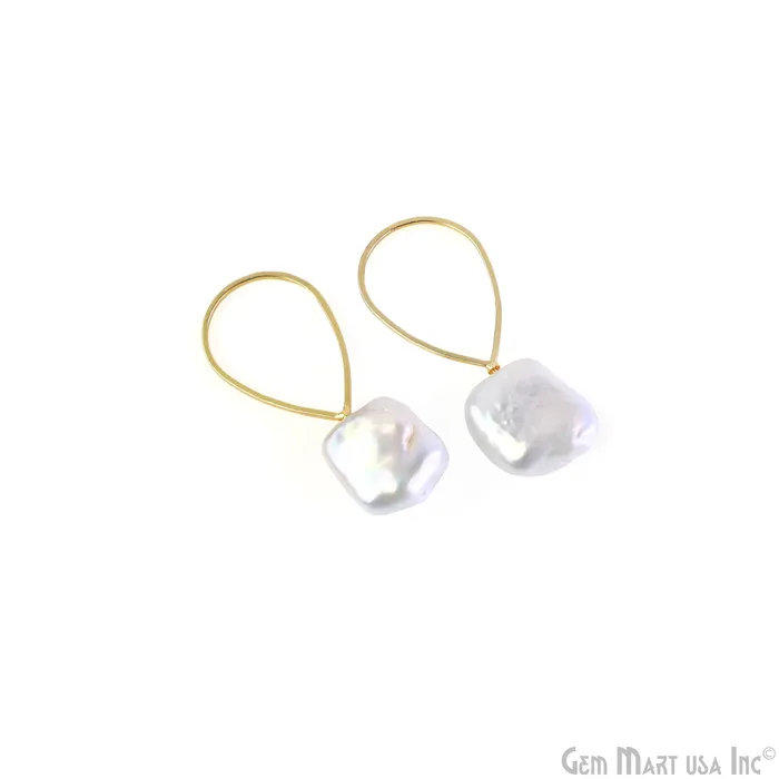GemMartUSA DIY Freshwater Baroque Pearl Charm Gold Pear Loop 40x16mm 1pair Charm Necklaces GemMartUSA DIY Freshwater Baroque Pearl Charm Gold Pear Loop 40x16mm 1pair Charm Necklaces