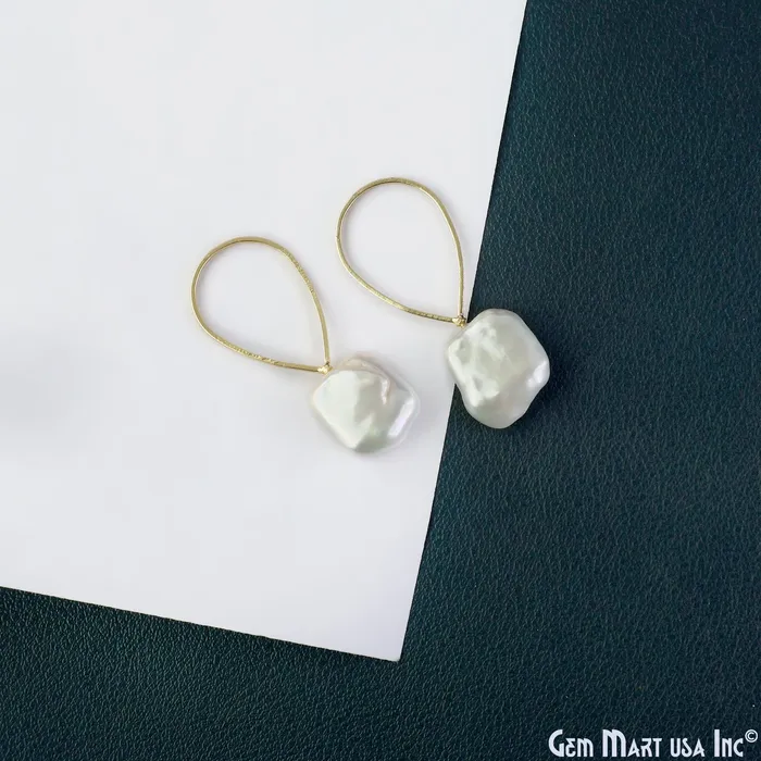 GemMartUSA DIY Freshwater Baroque Pearl Charm Gold Pear Loop 40x16mm 1pair Charm Necklaces GemMartUSA DIY Freshwater Baroque Pearl Charm Gold Pear Loop 40x16mm 1pair Charm Necklaces