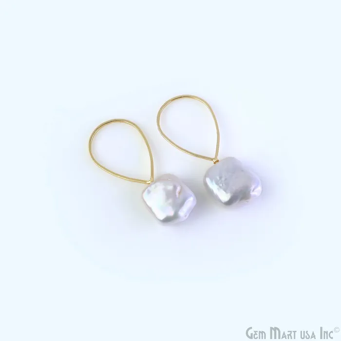 GemMartUSA DIY Freshwater Baroque Pearl Charm Gold Pear Loop 40x16mm 1pair Charm Necklaces GemMartUSA DIY Freshwater Baroque Pearl Charm Gold Pear Loop 40x16mm 1pair Charm Necklaces