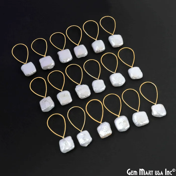 GemMartUSA DIY Freshwater Baroque Pearl Charm Gold Pear Loop 40x16mm 1pair Charm Necklaces GemMartUSA DIY Freshwater Baroque Pearl Charm Gold Pear Loop 40x16mm 1pair Charm Necklaces