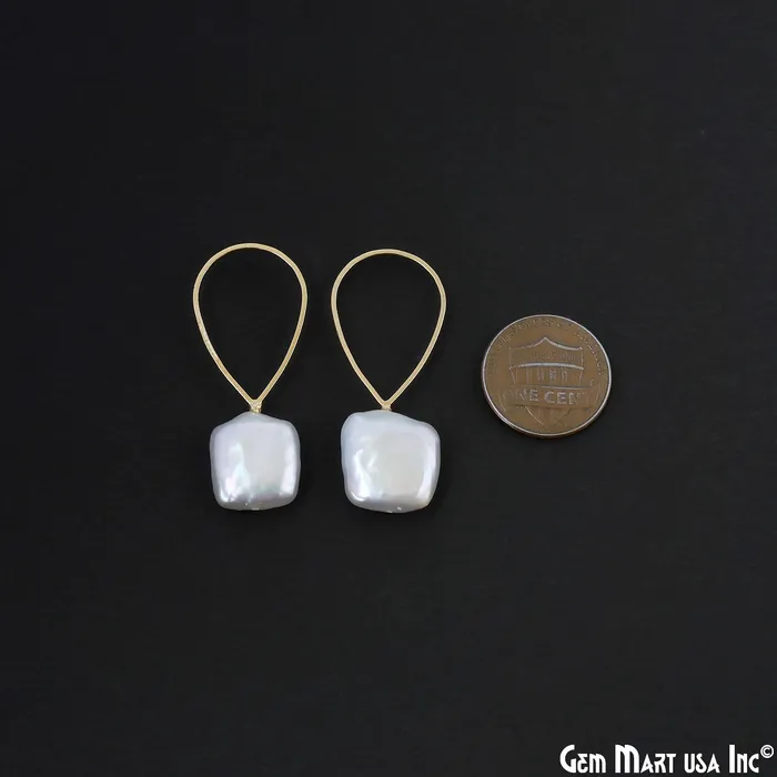 GemMartUSA DIY Freshwater Baroque Pearl Charm Gold Pear Loop 40x16mm 1pair Charm Necklaces GemMartUSA DIY Freshwater Baroque Pearl Charm Gold Pear Loop 40x16mm 1pair Charm Necklaces