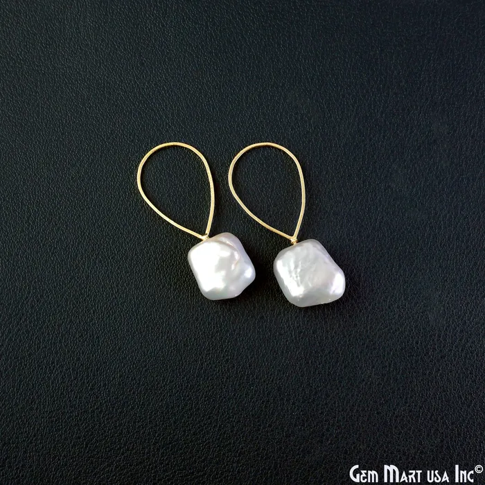 GemMartUSA DIY Freshwater Baroque Pearl Charm Gold Pear Loop 40x16mm 1pair Charm Necklaces GemMartUSA DIY Freshwater Baroque Pearl Charm Gold Pear Loop 40x16mm 1pair Charm Necklaces