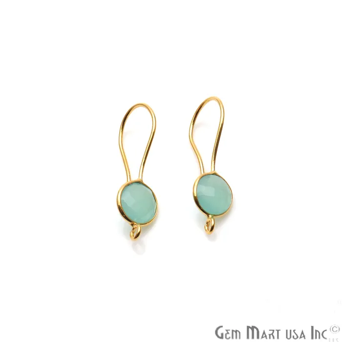 GemmartUSA DIY Gemstone 26x9mm Gold Plated Round Hook Earring Earrings GemmartUSA DIY Gemstone 26x9mm Gold Plated Round Hook Earring Earrings