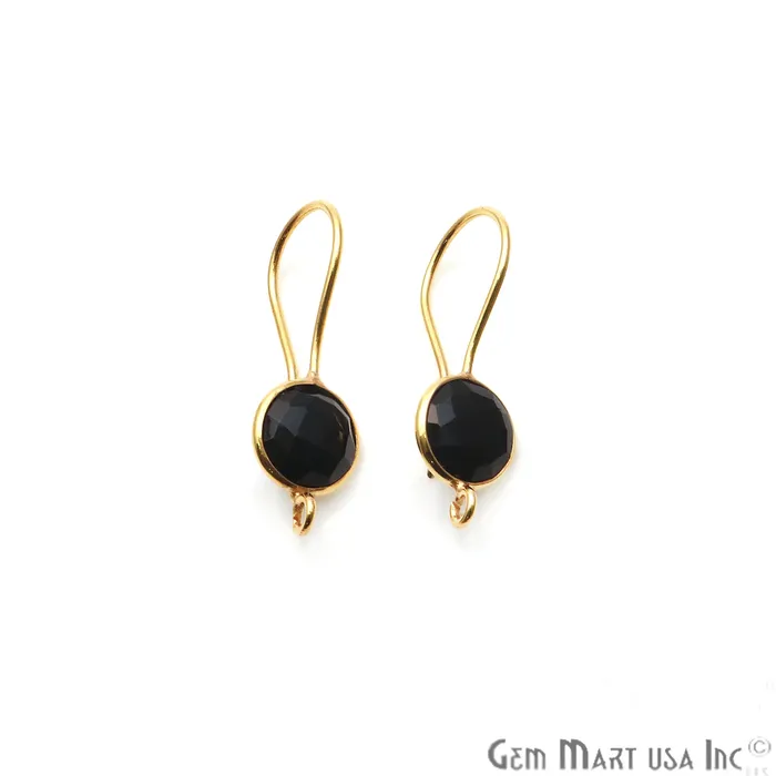 GemmartUSA DIY Gemstone 26x9mm Gold Plated Round Hook Earring Earrings GemmartUSA DIY Gemstone 26x9mm Gold Plated Round Hook Earring Earrings