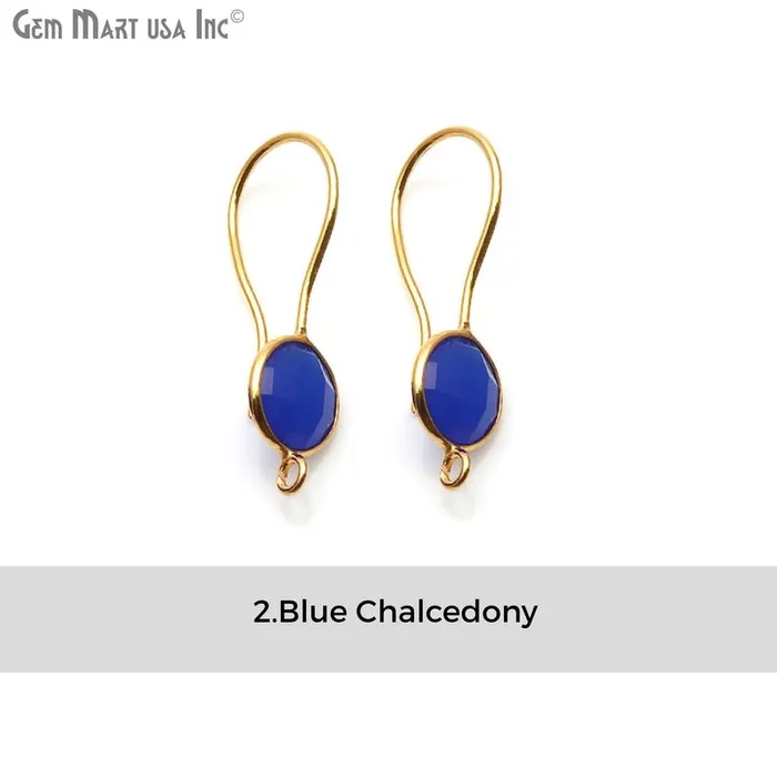 GemmartUSA DIY Gemstone 26x9mm Gold Plated Round Hook Earring Earrings GemmartUSA DIY Gemstone 26x9mm Gold Plated Round Hook Earring Earrings