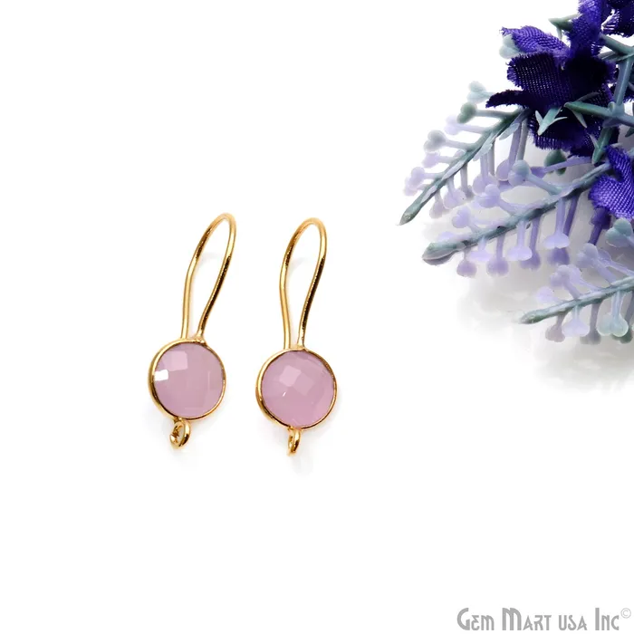 GemmartUSA DIY Gemstone 26x9mm Gold Plated Round Hook Earring Earrings GemmartUSA DIY Gemstone 26x9mm Gold Plated Round Hook Earring Earrings