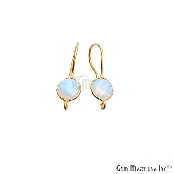 GemmartUSA DIY Gemstone 26x9mm Gold Plated Round Hook Earring Earrings GemmartUSA DIY Gemstone 26x9mm Gold Plated Round Hook Earring Earrings