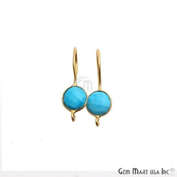 GemmartUSA DIY Gemstone 26x9mm Gold Plated Round Hook Earring Earrings GemmartUSA DIY Gemstone 26x9mm Gold Plated Round Hook Earring Earrings