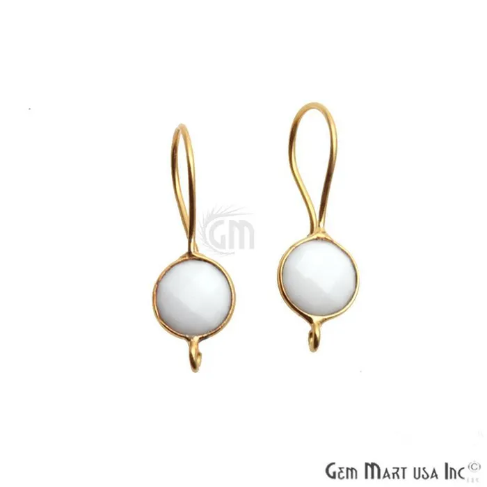 GemmartUSA DIY Gemstone 26x9mm Gold Plated Round Hook Earring Earrings GemmartUSA DIY Gemstone 26x9mm Gold Plated Round Hook Earring Earrings