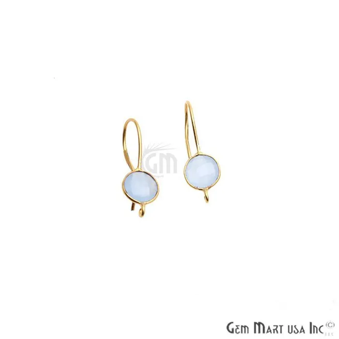GemmartUSA DIY Gemstone 26x9mm Gold Plated Round Hook Earring Earrings GemmartUSA DIY Gemstone 26x9mm Gold Plated Round Hook Earring Earrings