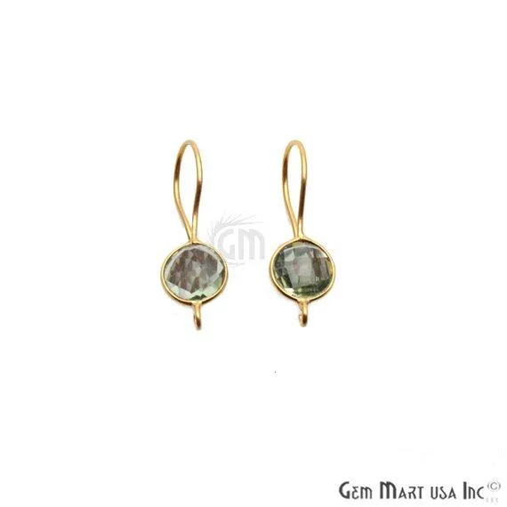 GemmartUSA DIY Gemstone 26x9mm Gold Plated Round Hook Earring Earrings GemmartUSA DIY Gemstone 26x9mm Gold Plated Round Hook Earring Earrings