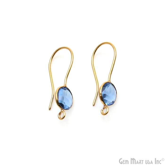 GemmartUSA DIY Gemstone 26x9mm Gold Plated Round Hook Earring Earrings GemmartUSA DIY Gemstone 26x9mm Gold Plated Round Hook Earring Earrings