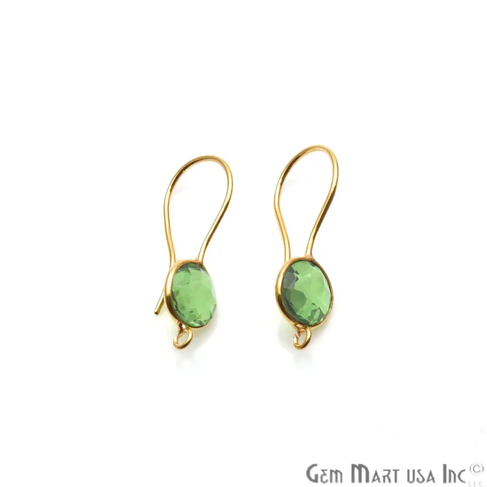 GemmartUSA DIY Gemstone 26x9mm Gold Plated Round Hook Earring Earrings GemmartUSA DIY Gemstone 26x9mm Gold Plated Round Hook Earring Earrings
