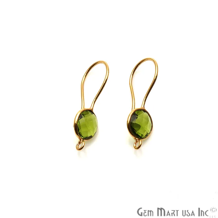 GemmartUSA DIY Gemstone 26x9mm Gold Plated Round Hook Earring Earrings GemmartUSA DIY Gemstone 26x9mm Gold Plated Round Hook Earring Earrings