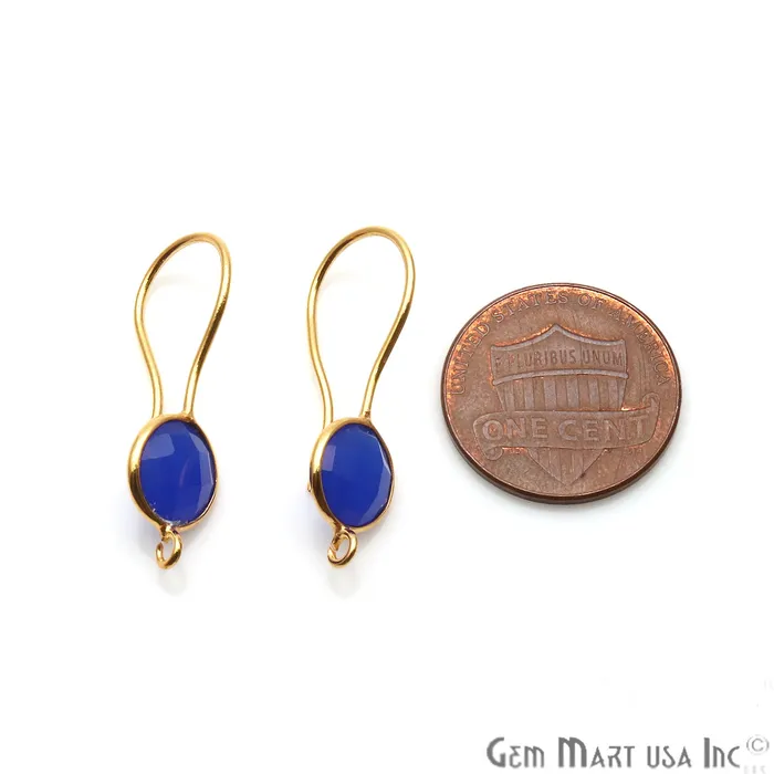 GemmartUSA DIY Gemstone 26x9mm Gold Plated Round Hook Earring Earrings GemmartUSA DIY Gemstone 26x9mm Gold Plated Round Hook Earring Earrings