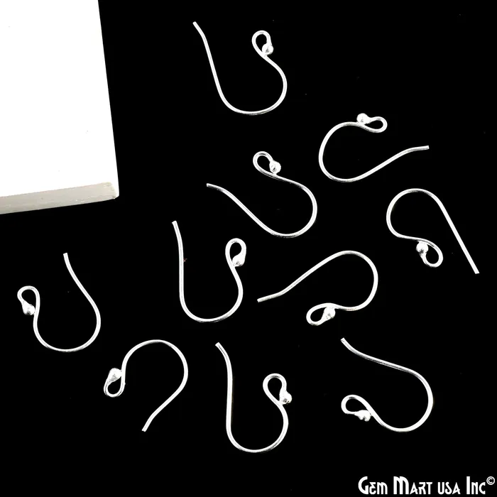 GemMartUSA Earrings 10 Pair Lot Silver Plated 20x10mm Earring Fish Hooks Findings GemMartUSA Earrings 10 Pair Lot Silver Plated 20x10mm Earring Fish Hooks Findings
