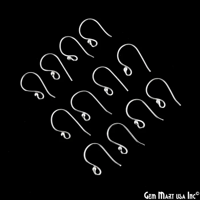 GemMartUSA Earrings 10 Pair Lot Silver Plated 20x10mm Earring Fish Hooks Findings GemMartUSA Earrings 10 Pair Lot Silver Plated 20x10mm Earring Fish Hooks Findings