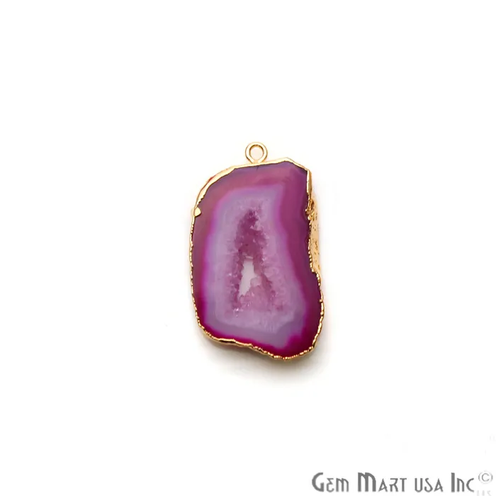 GemmartUSA Earrings Agate Slice 36x22mm Gold Electroplated Gemstone Earring Connector 1 Pair GemmartUSA Earrings Agate Slice 36x22mm Gold Electroplated Gemstone Earring Connector 1 Pair
