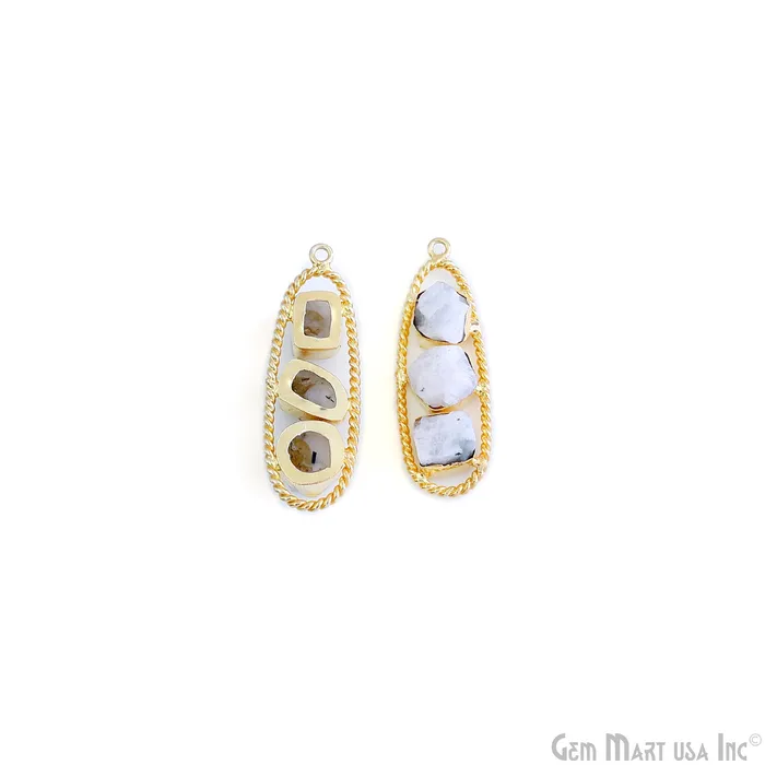 GemMartUSA Earrings Rainbow Moonstone Rough Gemstone Free Form Oval Gold Plated Twisted Bezel setting 44x16mm DIY Earring Pendant Connector GemMartUSA Earrings Rainbow Moonstone Rough Gemstone Free Form Oval Gold Plated Twisted Bezel setting 44x16mm DIY Earring Pendant Connector