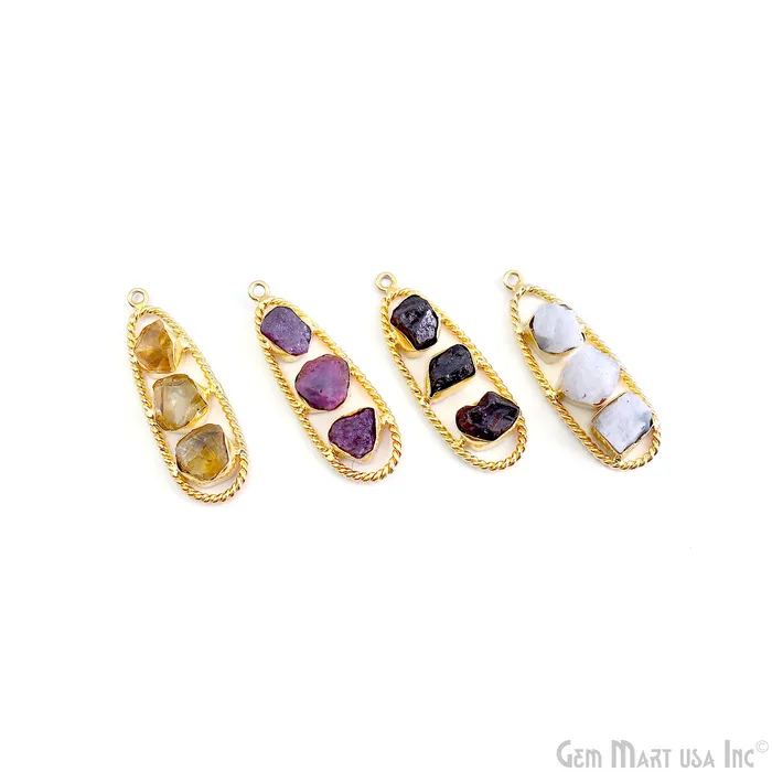 GemMartUSA Earrings Rainbow Moonstone Rough Gemstone Free Form Oval Gold Plated Twisted Bezel setting 44x16mm DIY Earring Pendant Connector GemMartUSA Earrings Rainbow Moonstone Rough Gemstone Free Form Oval Gold Plated Twisted Bezel setting 44x16mm DIY Earring Pendant Connector