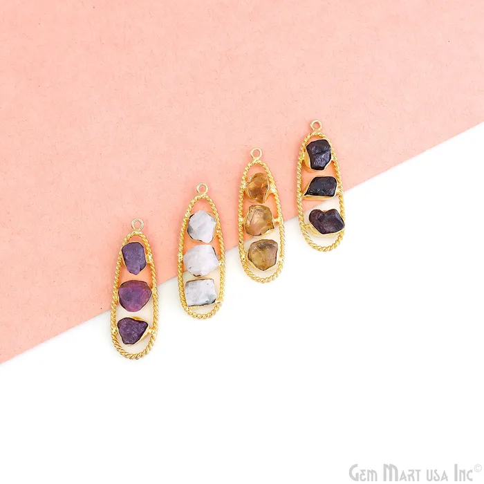 GemMartUSA Earrings Rainbow Moonstone Rough Gemstone Free Form Oval Gold Plated Twisted Bezel setting 44x16mm DIY Earring Pendant Connector GemMartUSA Earrings Rainbow Moonstone Rough Gemstone Free Form Oval Gold Plated Twisted Bezel setting 44x16mm DIY Earring Pendant Connector