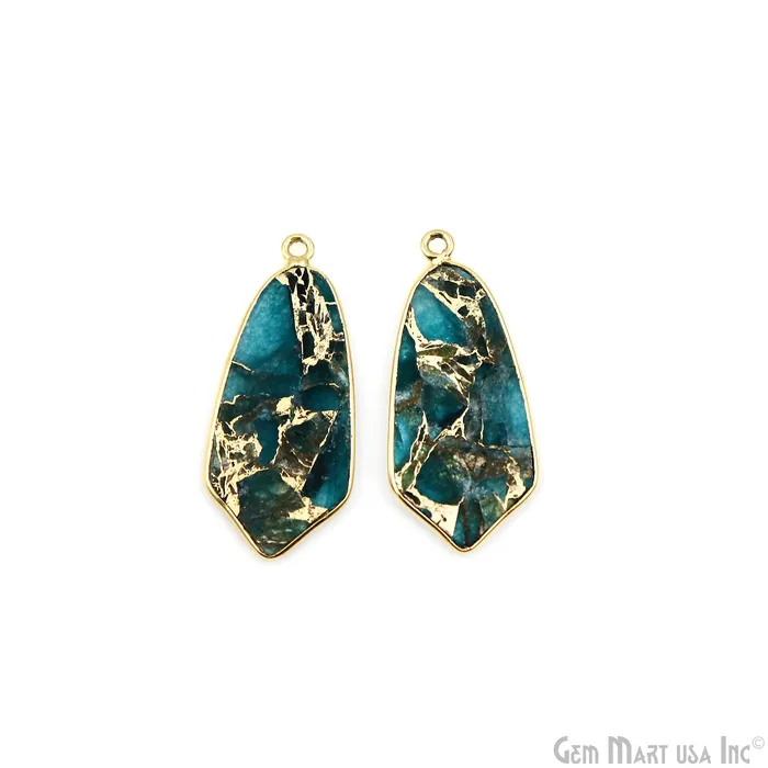 GemMartUSA Earrings Sky Blue Mohave 31x14mm Gold Plated Single Bail Earring Connector 1 Pair GemMartUSA Earrings Sky Blue Mohave 31x14mm Gold Plated Single Bail Earring Connector 1 Pair