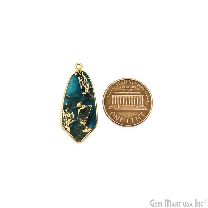 GemMartUSA Earrings Sky Blue Mohave 31x14mm Gold Plated Single Bail Earring Connector 1 Pair GemMartUSA Earrings Sky Blue Mohave 31x14mm Gold Plated Single Bail Earring Connector 1 Pair