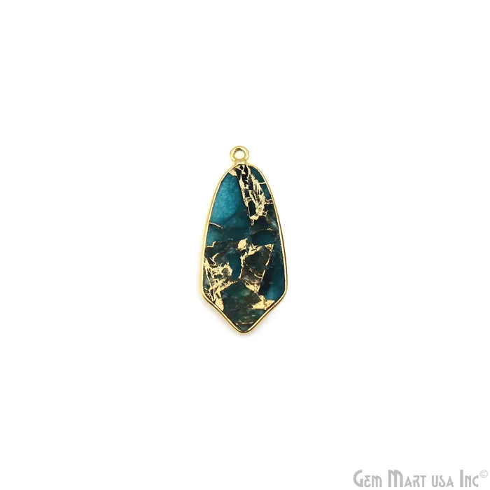 GemMartUSA Earrings Sky Blue Mohave 31x14mm Gold Plated Single Bail Earring Connector 1 Pair GemMartUSA Earrings Sky Blue Mohave 31x14mm Gold Plated Single Bail Earring Connector 1 Pair