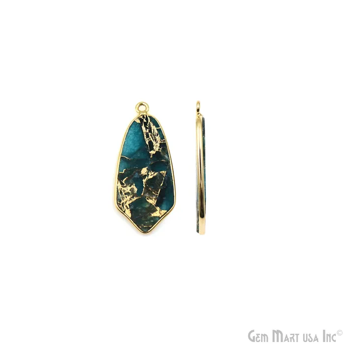 GemMartUSA Earrings Sky Blue Mohave 31x14mm Gold Plated Single Bail Earring Connector 1 Pair GemMartUSA Earrings Sky Blue Mohave 31x14mm Gold Plated Single Bail Earring Connector 1 Pair