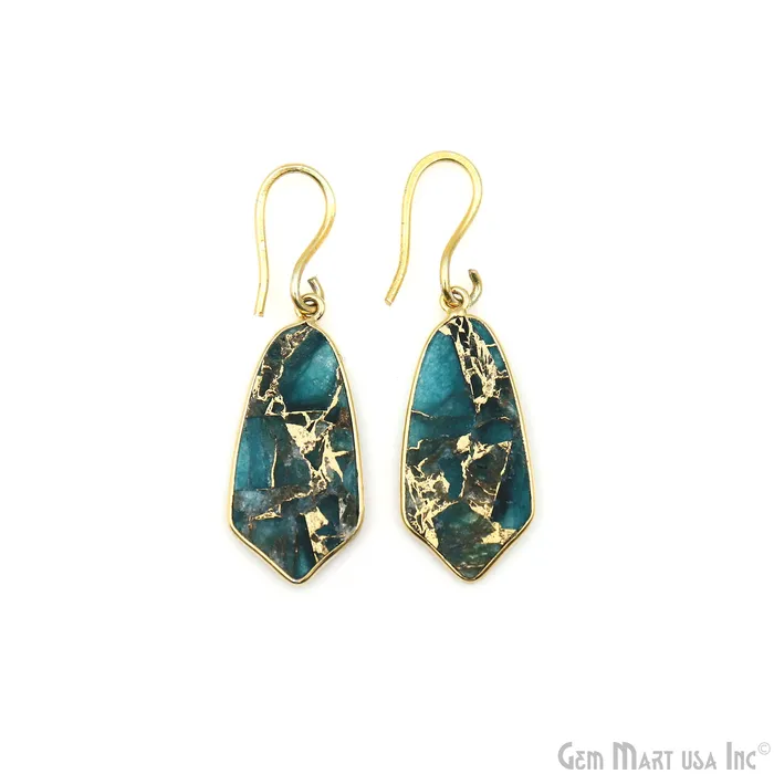 GemMartUSA Earrings Sky Blue Mohave 31x14mm Gold Plated Single Bail Earring Connector 1 Pair GemMartUSA Earrings Sky Blue Mohave 31x14mm Gold Plated Single Bail Earring Connector 1 Pair