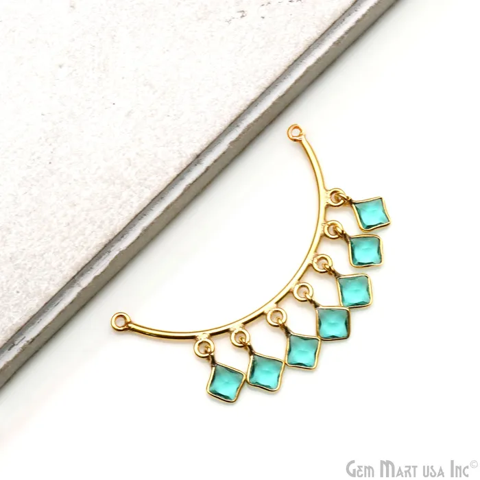 GemMartUSA Necklaces Crescent Moon Gold Plated Double Bail Square Chandelier Necklace GemMartUSA Necklaces Crescent Moon Gold Plated Double Bail Square Chandelier Necklace