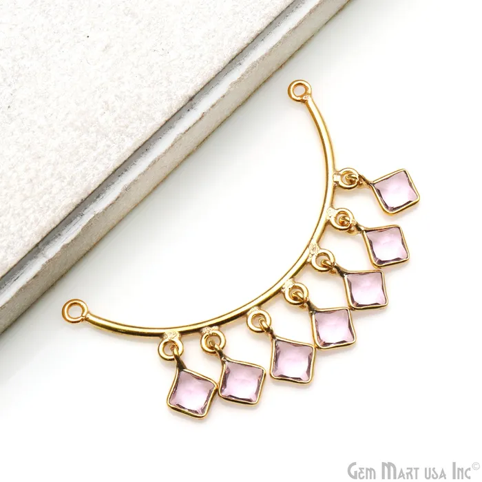 GemMartUSA Necklaces Crescent Moon Gold Plated Double Bail Square Chandelier Necklace GemMartUSA Necklaces Crescent Moon Gold Plated Double Bail Square Chandelier Necklace