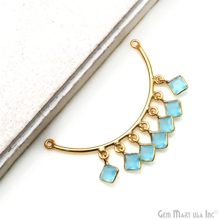 GemMartUSA Necklaces Crescent Moon Gold Plated Double Bail Square Chandelier Necklace GemMartUSA Necklaces Crescent Moon Gold Plated Double Bail Square Chandelier Necklace