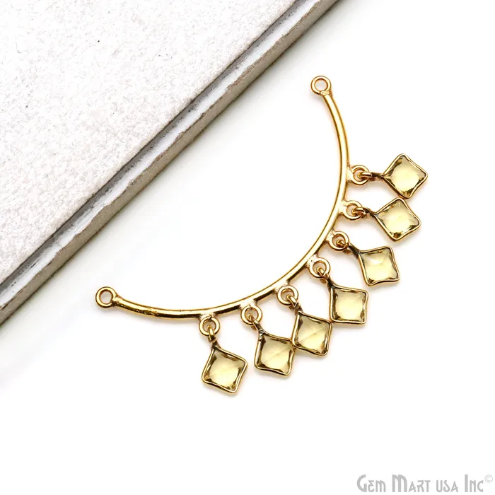 GemMartUSA Necklaces Crescent Moon Gold Plated Double Bail Square Chandelier Necklace GemMartUSA Necklaces Crescent Moon Gold Plated Double Bail Square Chandelier Necklace
