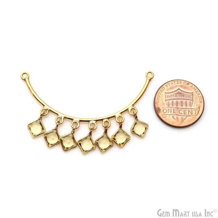 GemMartUSA Necklaces Crescent Moon Gold Plated Double Bail Square Chandelier Necklace GemMartUSA Necklaces Crescent Moon Gold Plated Double Bail Square Chandelier Necklace