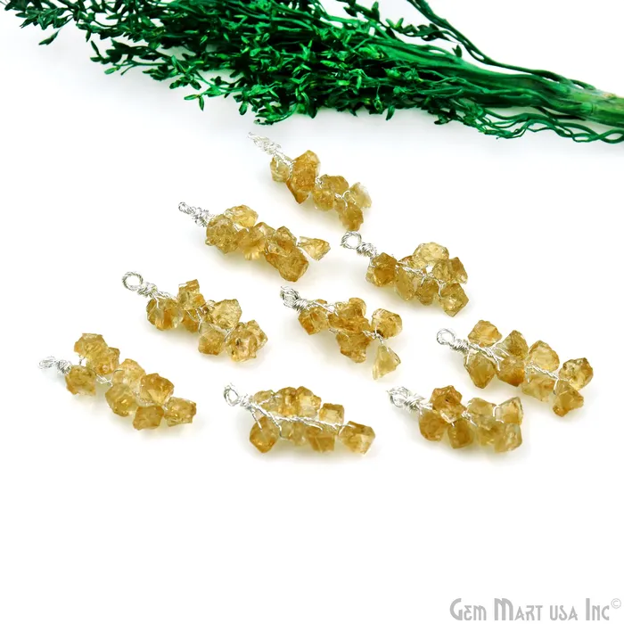 GemmartUSA Necklaces DIY Rough Gemstones 30x10mm Silver Wire Wrapped Connector Pendant 1pc GemmartUSA Necklaces DIY Rough Gemstones 30x10mm Silver Wire Wrapped Connector Pendant 1pc