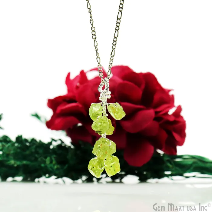 GemmartUSA Necklaces DIY Rough Gemstones 30x10mm Silver Wire Wrapped Connector Pendant 1pc GemmartUSA Necklaces DIY Rough Gemstones 30x10mm Silver Wire Wrapped Connector Pendant 1pc