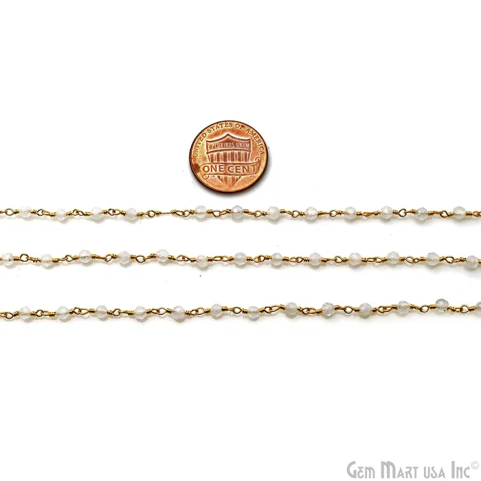 GemMartUSA Necklaces Rainbow Faceted Beads 253mm Gold Plated Wire Wrapped Rosary Chain GemMartUSA Necklaces Rainbow Faceted Beads 253mm Gold Plated Wire Wrapped Rosary Chain