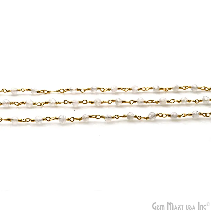 GemMartUSA Necklaces Rainbow Faceted Beads 253mm Gold Plated Wire Wrapped Rosary Chain GemMartUSA Necklaces Rainbow Faceted Beads 253mm Gold Plated Wire Wrapped Rosary Chain