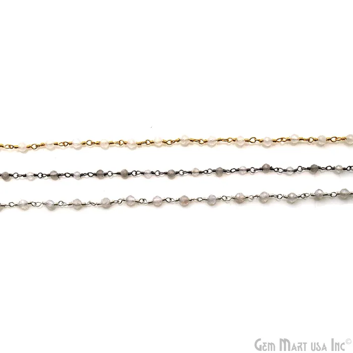 GemMartUSA Necklaces Rainbow Faceted Beads 253mm Gold Plated Wire Wrapped Rosary Chain GemMartUSA Necklaces Rainbow Faceted Beads 253mm Gold Plated Wire Wrapped Rosary Chain