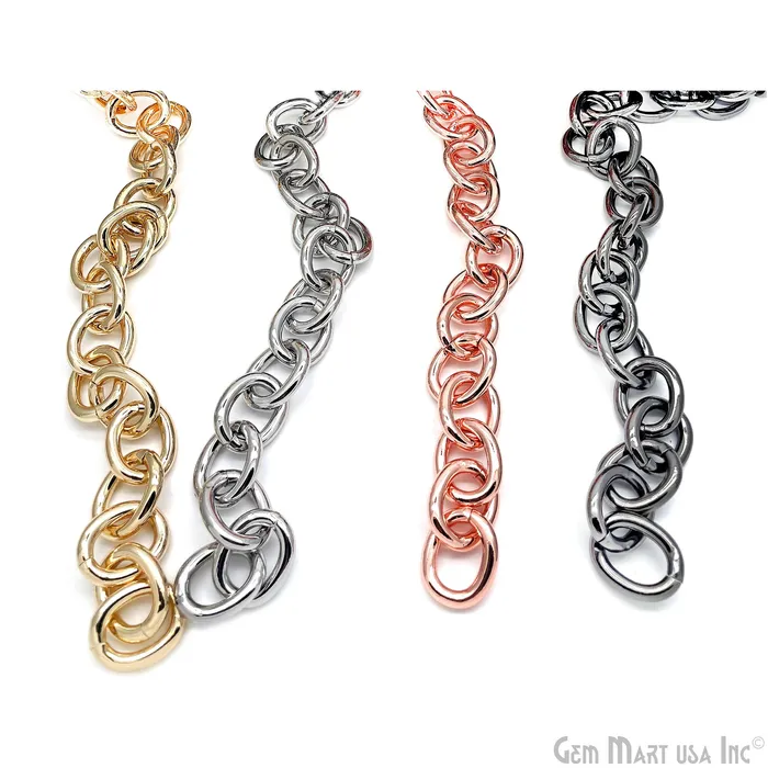 GemmartUSA Necklaces Round Link Necklace Chain Finding Chain 28x22mm Station Rosary Chain GemmartUSA Necklaces Round Link Necklace Chain Finding Chain 28x22mm Station Rosary Chain