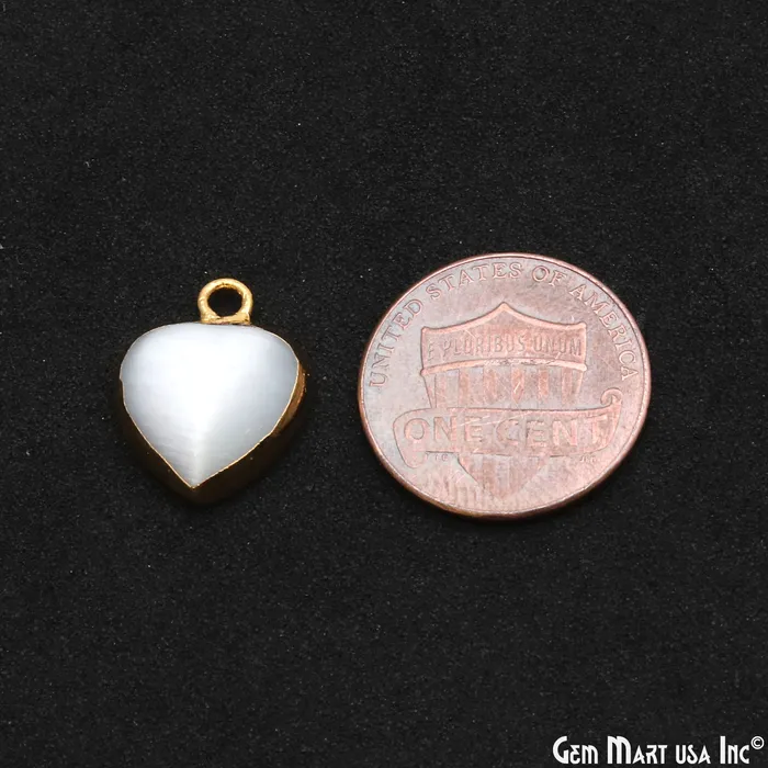 GemMartUSA Necklaces White Monalisa Heart 15x12mm Gold Electroplated Gemstone Connector Pendant GemMartUSA Necklaces White Monalisa Heart 15x12mm Gold Electroplated Gemstone Connector Pendant