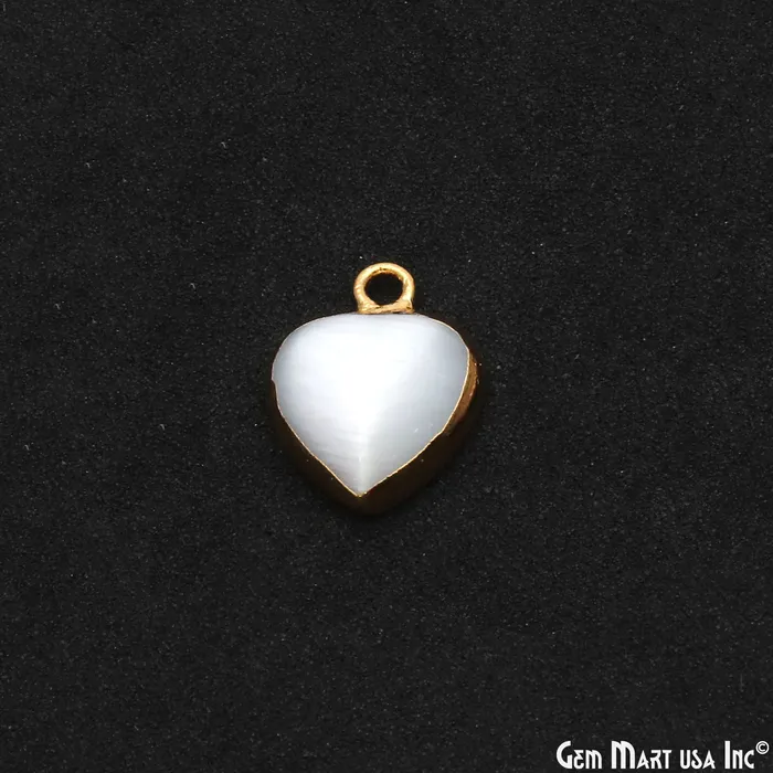 GemMartUSA Necklaces White Monalisa Heart 15x12mm Gold Electroplated Gemstone Connector Pendant GemMartUSA Necklaces White Monalisa Heart 15x12mm Gold Electroplated Gemstone Connector Pendant