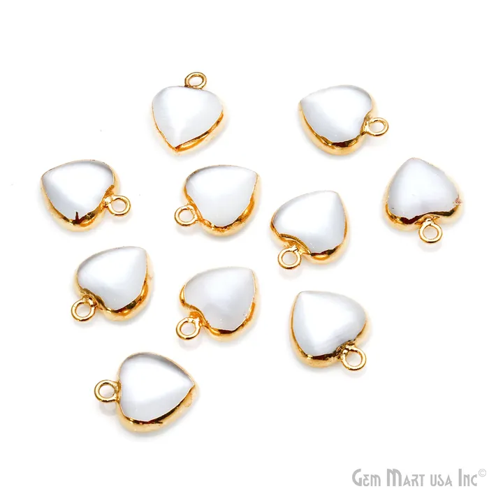 GemMartUSA Necklaces White Monalisa Heart 15x12mm Gold Electroplated Gemstone Connector Pendant GemMartUSA Necklaces White Monalisa Heart 15x12mm Gold Electroplated Gemstone Connector Pendant