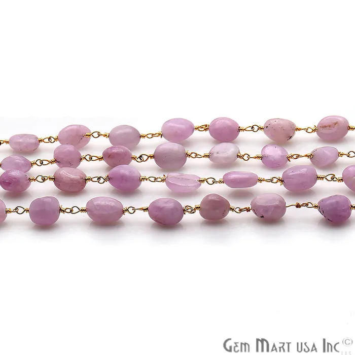 GemmartUSA PreStyled Sets Lavender Rondelle Beads 10x6mm Gold Plated Wire Wrapped Rosary Chain GemmartUSA PreStyled Sets Lavender Rondelle Beads 10x6mm Gold Plated Wire Wrapped Rosary Chain