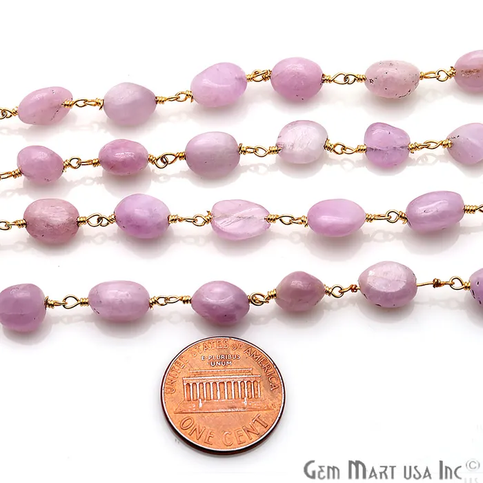 GemmartUSA PreStyled Sets Lavender Rondelle Beads 10x6mm Gold Plated Wire Wrapped Rosary Chain GemmartUSA PreStyled Sets Lavender Rondelle Beads 10x6mm Gold Plated Wire Wrapped Rosary Chain
